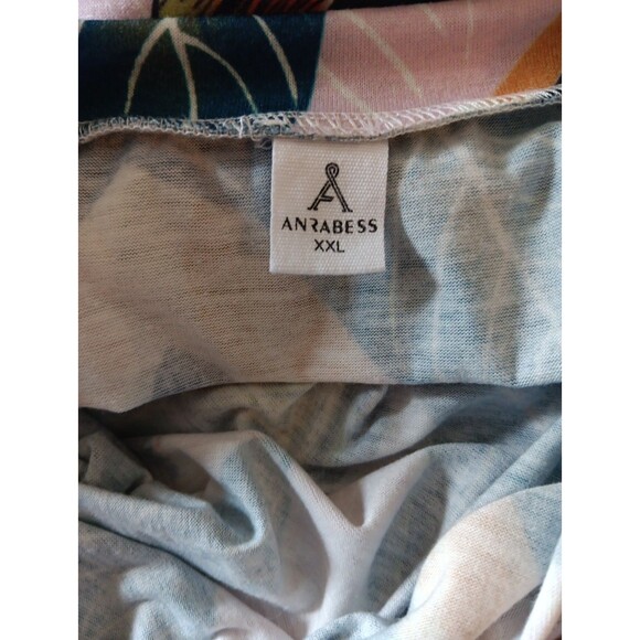 Anrabess Green Lavender Orange Summer Tropical Hawaiian Inspired Dress, XXL - Picture 6 of 6